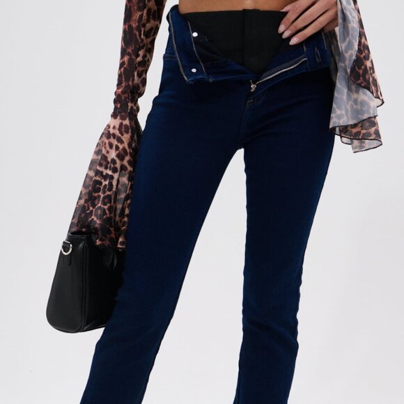 NWT AKIRA THE CORSET WAIST FLARE DENIM Size Large FREE SHIP - Picture 9 of 9